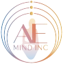logo A&E mind inc - A&E Mind logo with circular geometric design and gold accents.